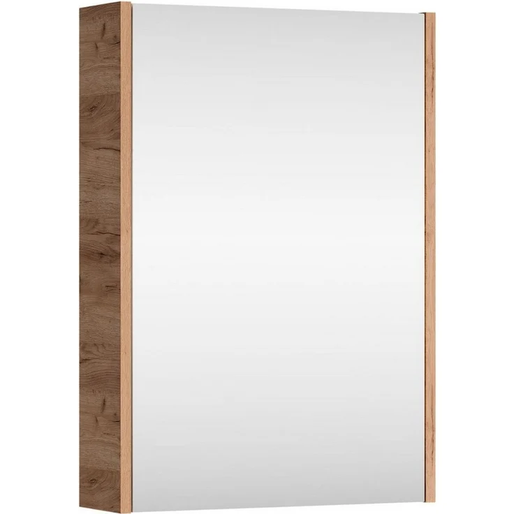 Planetmöbel Badezimmerspiegelschrank Spiegelschrank 50cm Gold Eiche – Bild 5