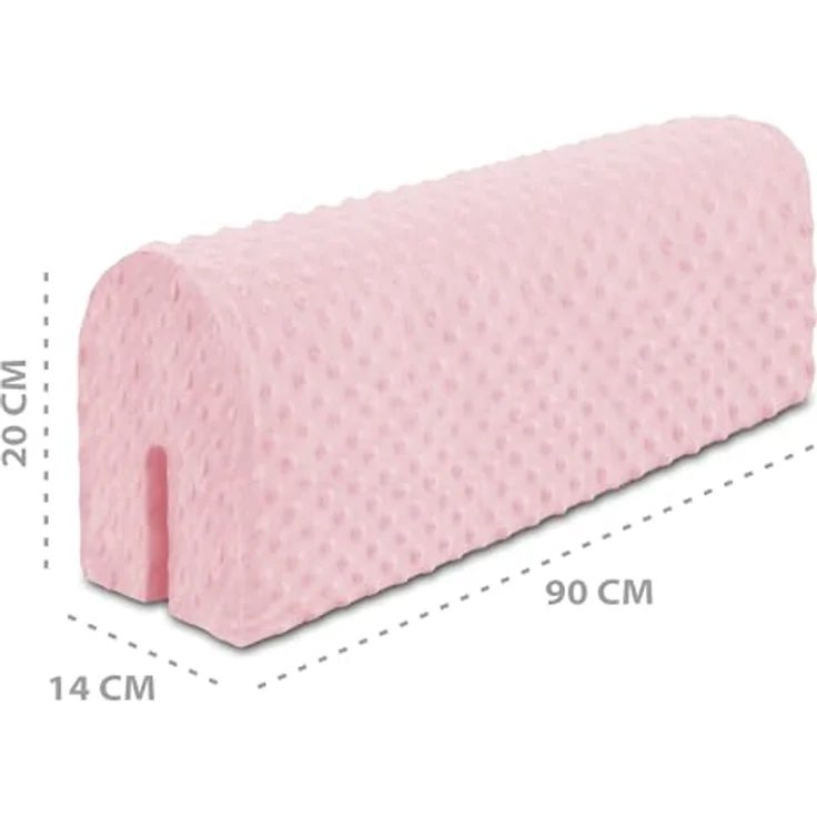Totsy Baby Bettkantenschutz für Kinderbetten 90 cm - Ersatzbezug Schutz für Bettrahmen Kantenschutz Kinder Babybett Minky Rosa – Bild 3