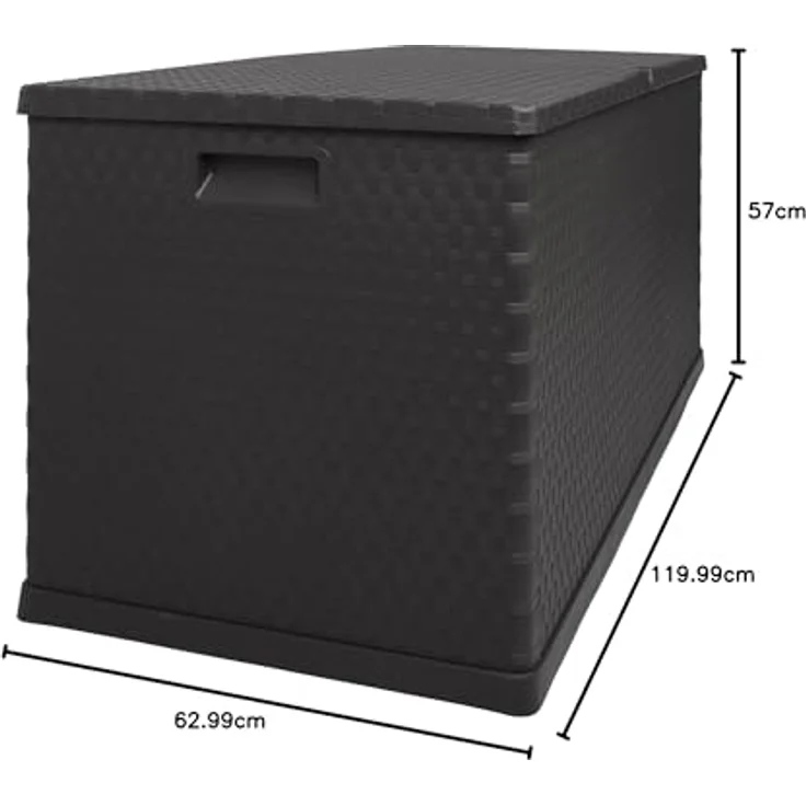 Ambia Garden Kissenbox Anthrazit, Kunststoff, 118.5x62.5x55 cm, rollbar mit Tragegriff und aufklappbarem Deckel – Bild 8