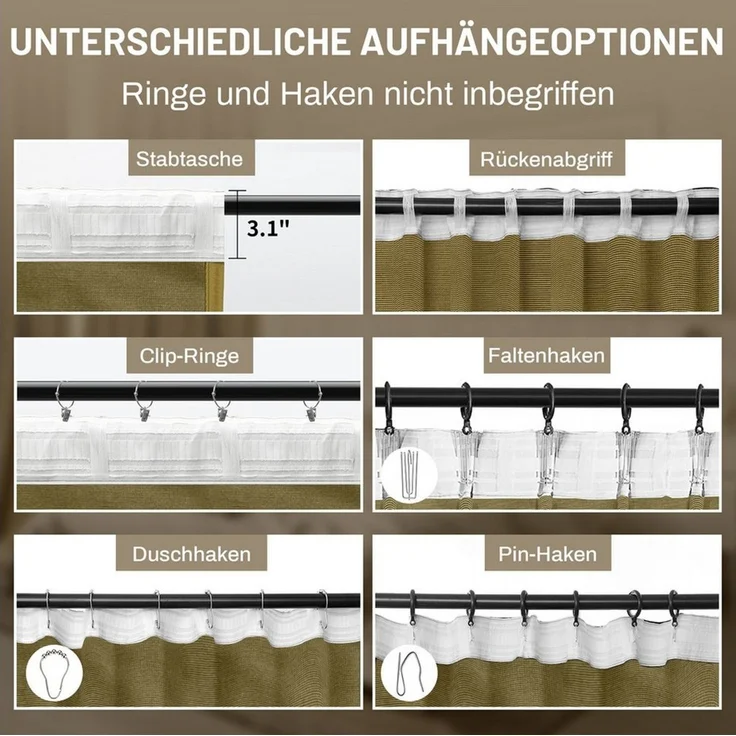 LMaxhome Verdunkelungsvorhang Samtvorhang Kräuselband Dicke Schwere Thermogardine Schlafzimmer Deko, (2 St) Verdunkelung Thermovorhang Blickdichte Wohnzimmer 132x213 cm – Bild 4