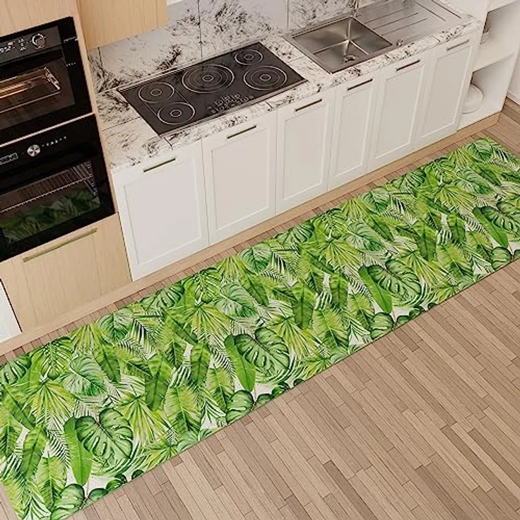 PETTI Artigiani Italiani - Teppich für Küche, rutschfest, waschbar, Läufer für Küche, Teppich, Küchenläufer, 52 x 180 cm, Design Tropical 05, 100% Made in Italy – Bild 2