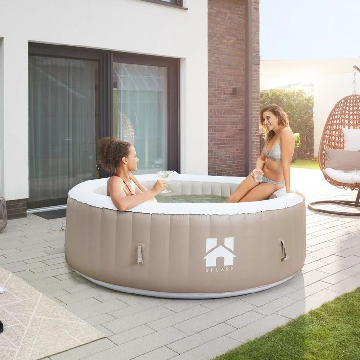 HOME DELUXE 'SPLASH' Outdoor Whirlpool, 6 Personen, Beige, 65 x 208 x 208 cm – Bild 2