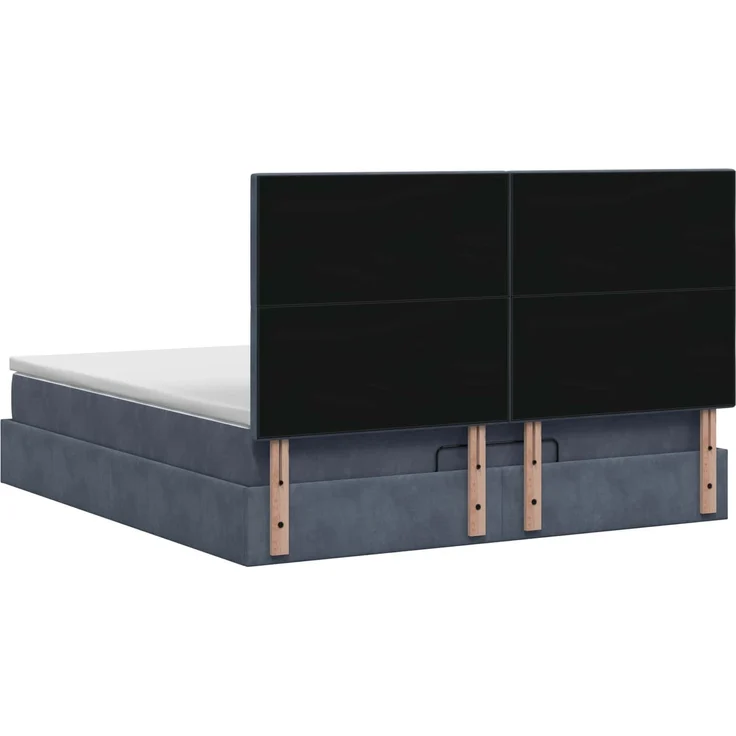 vidaXL Ottoman Bett mit Matratze Dunkelgrau 140 x 190 cm Samt 3457792 – Bild 9