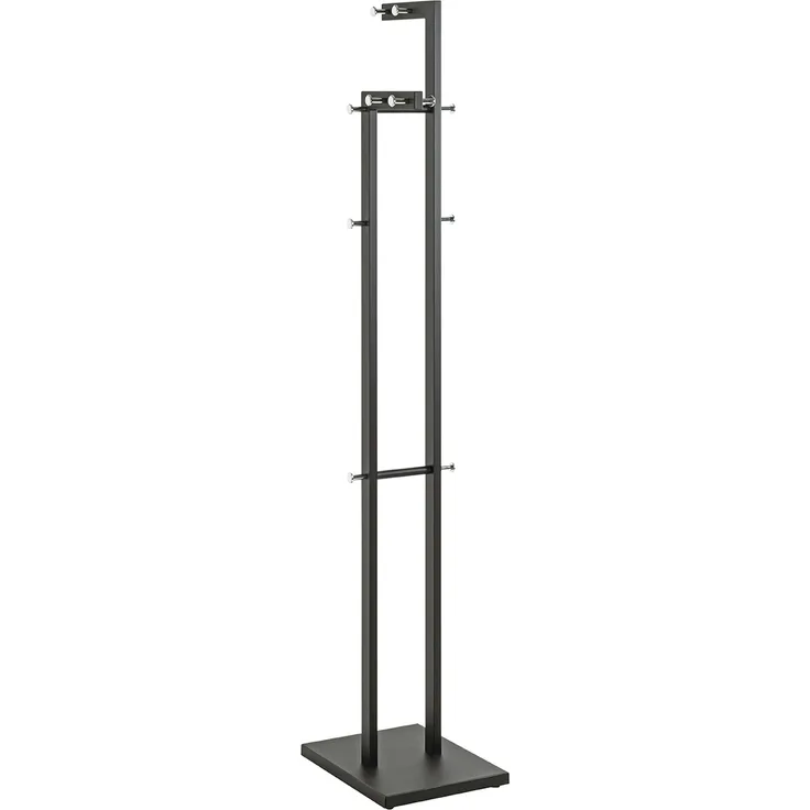 Garderobenständer >54554< in chrom, schwarz, Metall - 42x175x30cm (BxHxT)