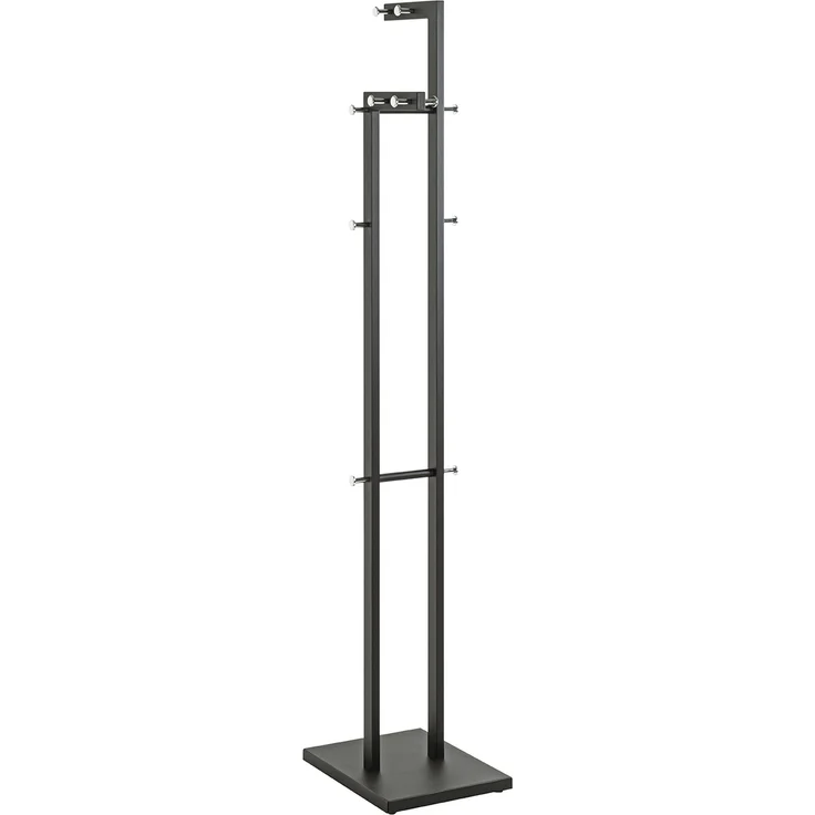 Garderobenständer >54554< in chrom, schwarz, Metall - 42x175x30cm (BxHxT) – Bild 1