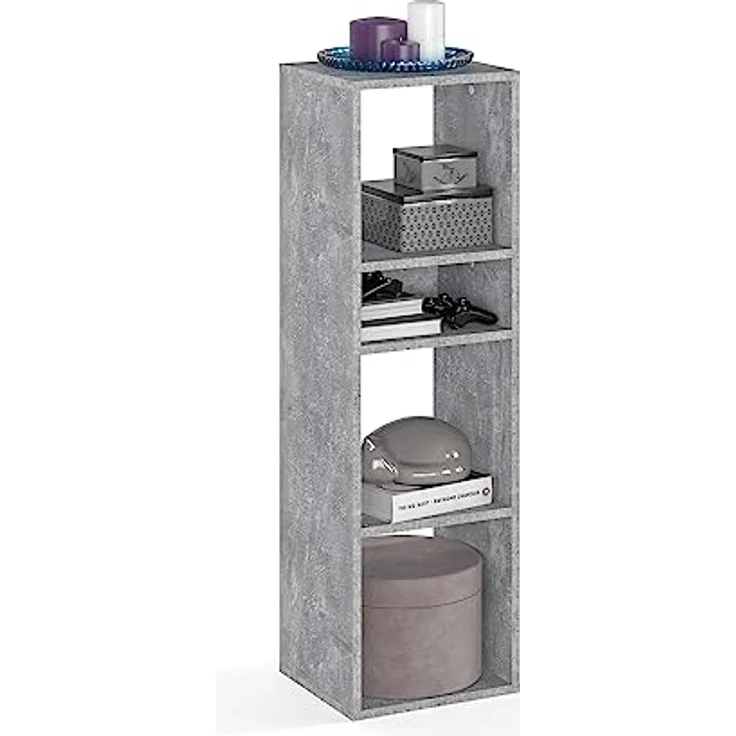 KOMTO Bücherregal RIM3 Regal Standregal Würfelregal für Kinderzimmer, Büroregal Bücherschrank Regal Wohnzimmer 33,8 х 30,7 х 112,5 cm – Bild 2