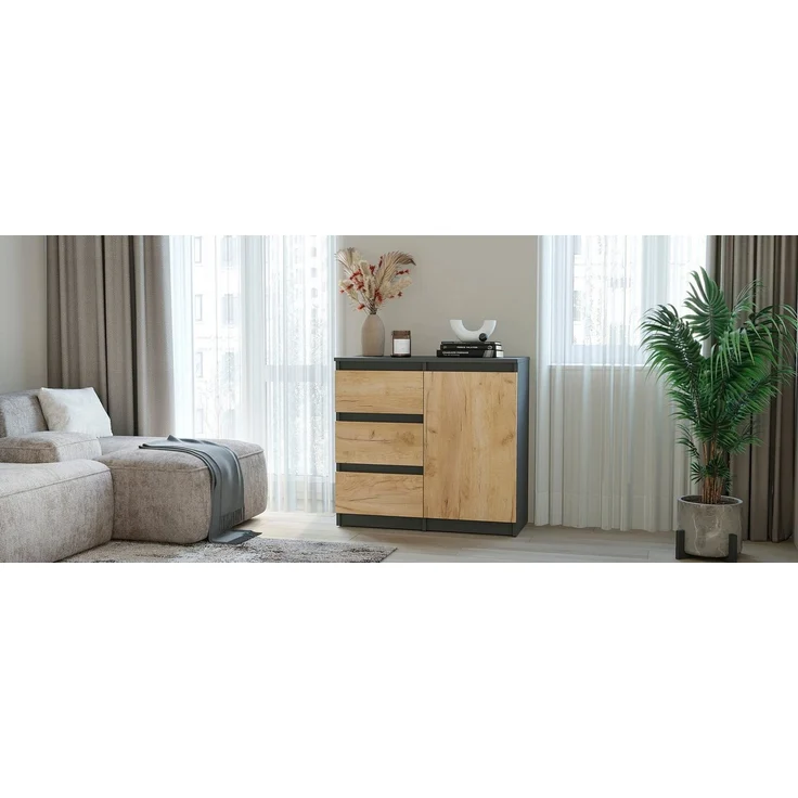 KOMTO Kommode Kommode mit 2/3 Schubladen und Türen – Sideboard PIKO – Bild 3