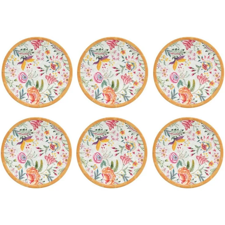 EasyLife Frühstücksteller Osaka, Spülmaschinengeeignet, Mehrfarbig, Blumen, H: 2cm