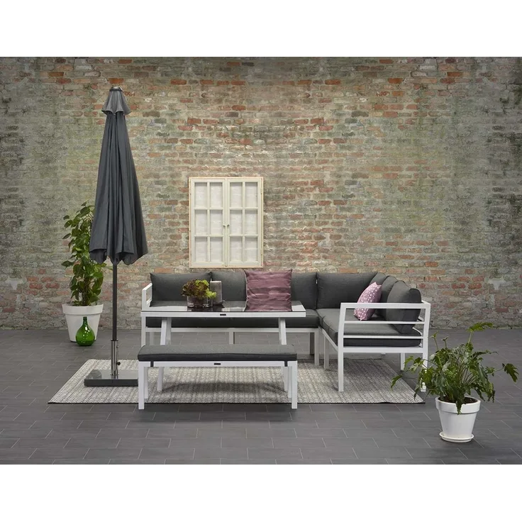 Garden Impressions BLAKES Alu Ecklounge Gartenmöbel Sitzgruppe rechts weiß