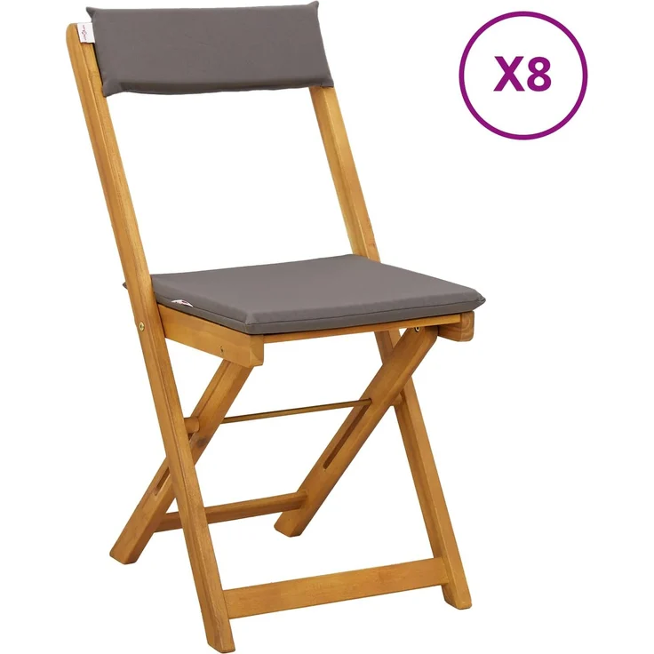 vidaXL Außen Bistro-Stühle 8 stk. Natur und Dunkelgrau 3416290 – Bild 2