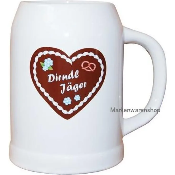 Trend Import - Bierkrug Dirndl Jäger Hüttengaudi 500ml Keramik (10517100)