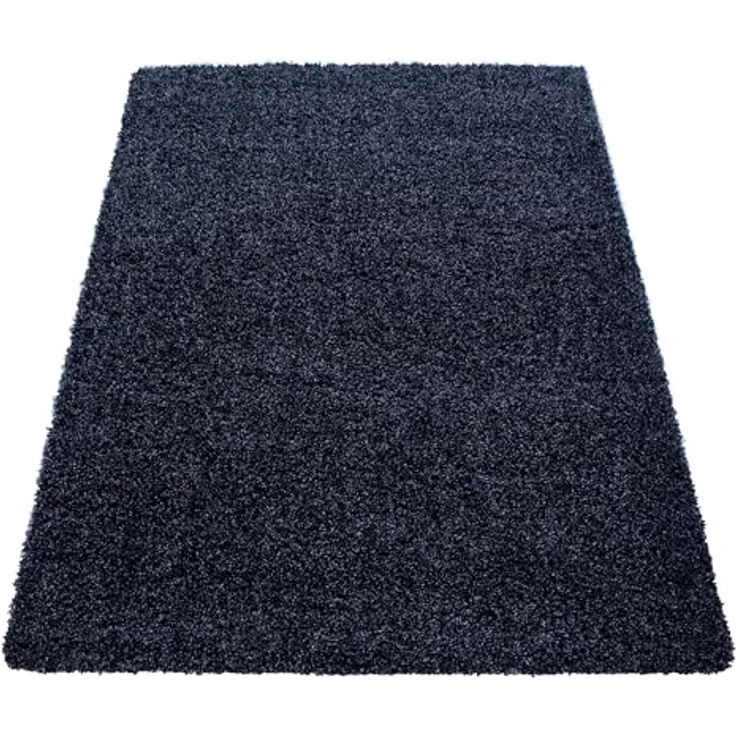 Carpetsale24 Shaggy Hochflor Teppich 60x110 cm Marineblau weich flauschig modern einfarbig Für Flur oder kleine Räume für Wohnzimmer Schlafzimmer Flur – Bild 4