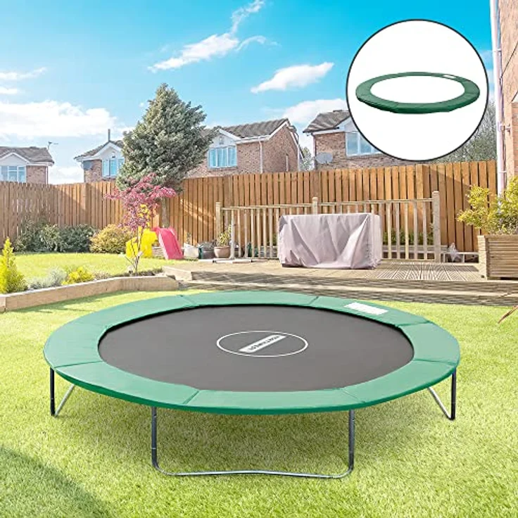 HOMCOM Trampolinrandabdeckung B3-0053, Wetterschutznetz, Durchmesser 244 cm, grün, 15 mm dicke EPE-Polsterung, witterungsbeständig – Bild 2