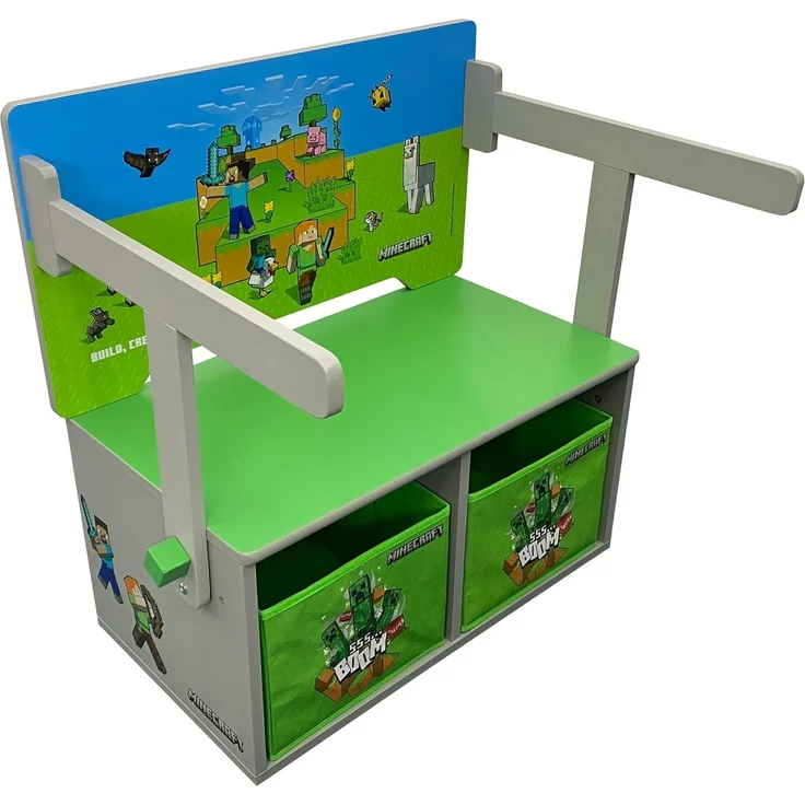 MINECRAFT - Sitzbank umklappbar zu Spielbank mit Tisch, Kindermöbel mit buntem Design – Bild 6