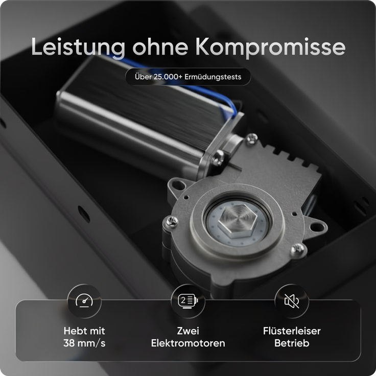 DESKSPACE PRO Plus Elektrisch höhenverstellbarer Schreibtisch, 140x70 cm Stehpult mit Memory-Funktion, Weiße Tischplatte, Schwarzes Gestell – Bild 4