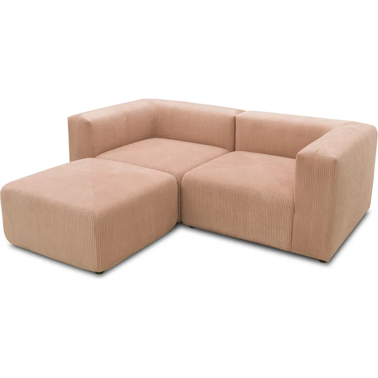 DOMO. collection Ecksofa 800011, kleine Modul-Couch in L-Form, individuell kombinierbar, Cord Sofa, Polsterecke, Eckcouch, Polstergarnitur 216 x 193 x 69 (BxTxH), rose – Bild 6
