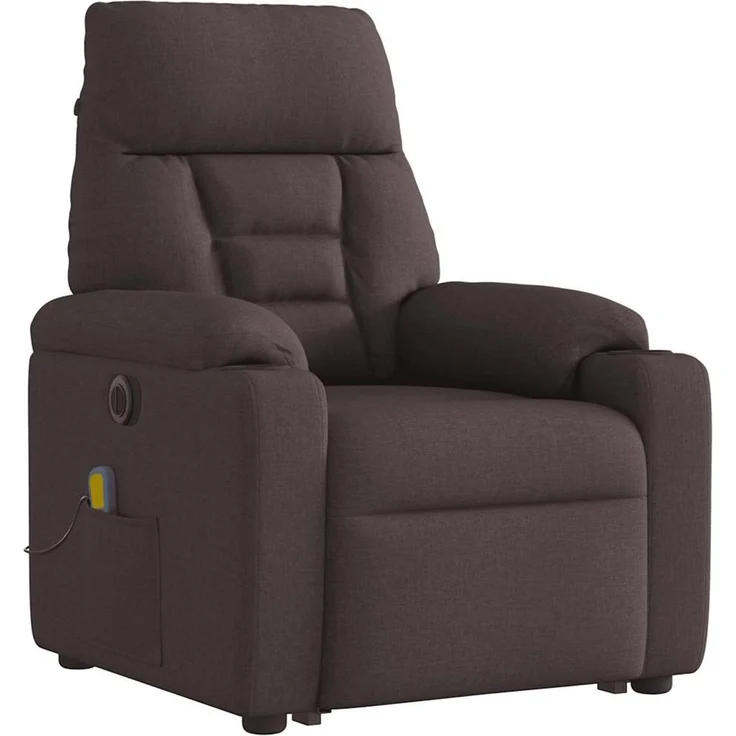 vidaXL Elektrischer Massagesessel mit Aufstehhilfe Dunkelbraun Stoff 3303067 – Bild 4