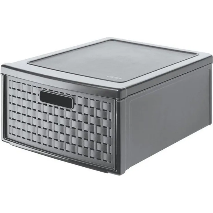 Rotho Schubladenbox Country groß, 19,2 L anthrazit