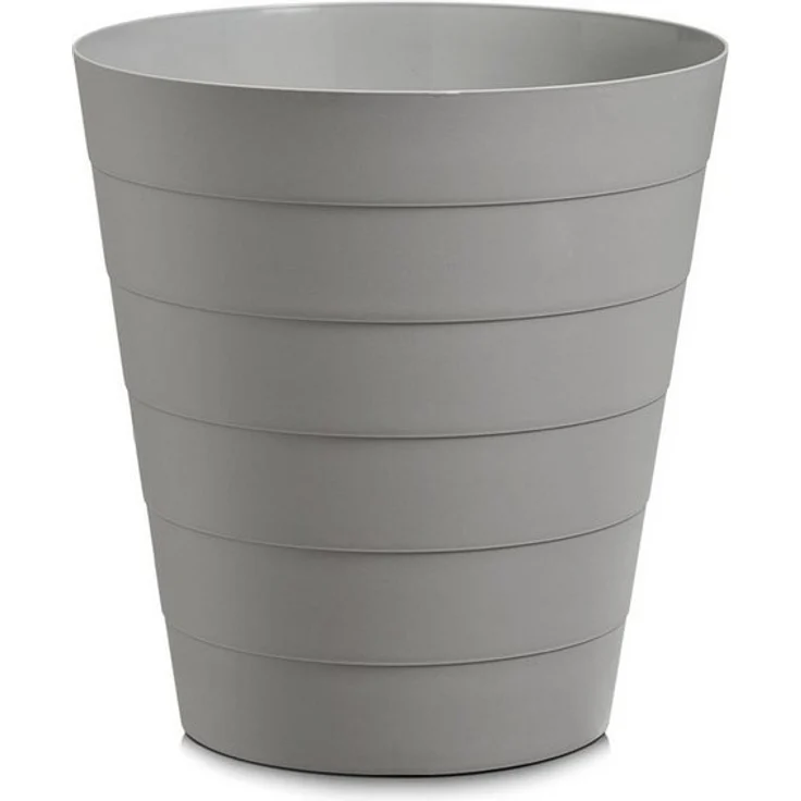 Basera® Mülleimer Papierkorb für Büro, Bad, Jugendzimmer & Kinderzimmer, 13,5 Liter, 29 x 29 x 30 cm, Kunststoff, rund, grau – Bild 3
