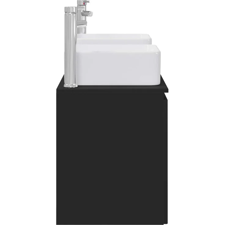 vidaXL Badezimmerschrank-Set 3 stk. Schwarz 129 x 41 x 80 cm 3405638 – Bild 7