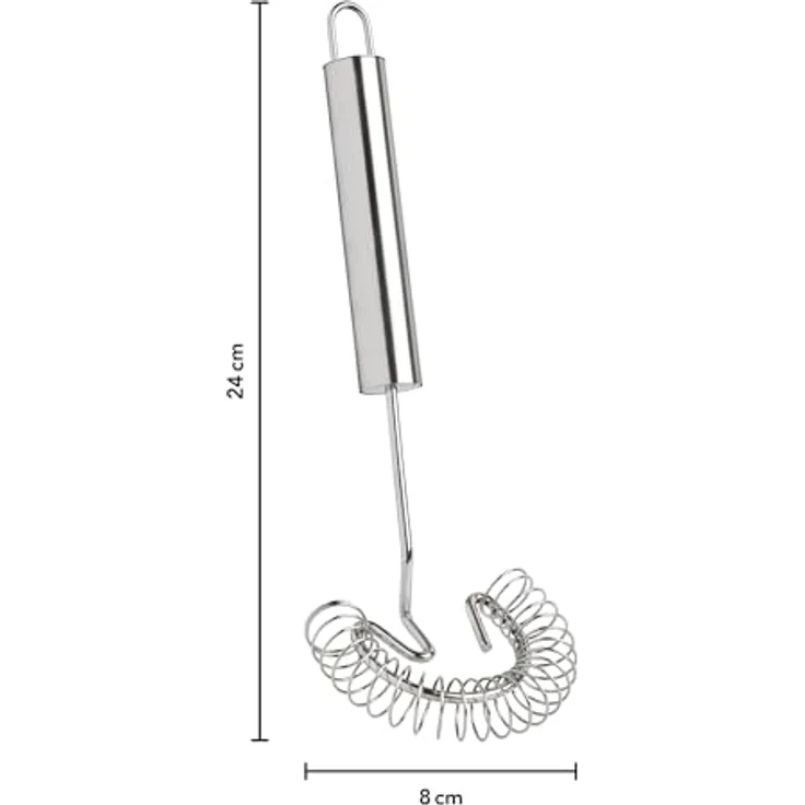 wenco Spiralbesen und Schneebesen zum Rühren, Mischen, Schlagen, Aufschäumen - 22cm aus Edelstahl – Spülmaschinengeeignet, Silber – Bild 3