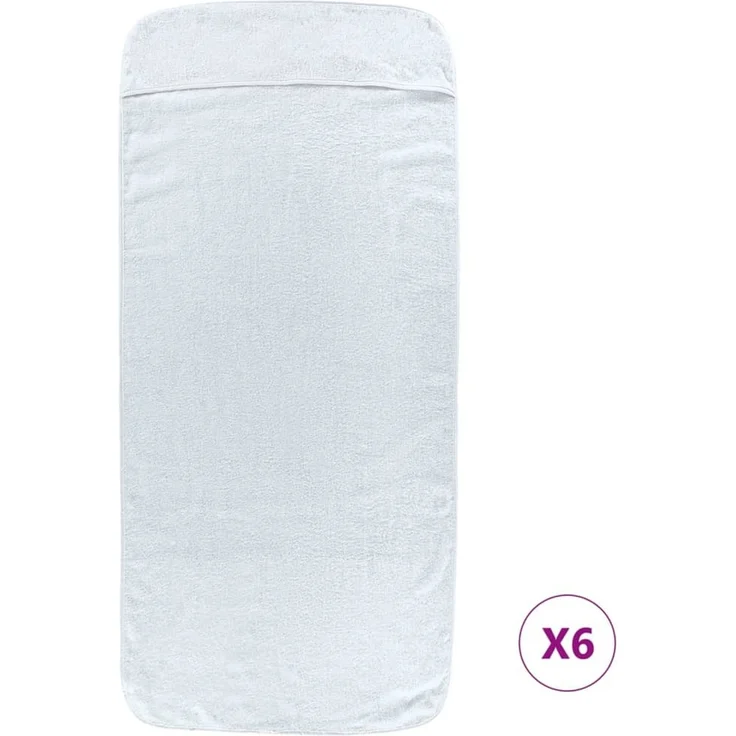 vidaXL Strandtücher 6 Stk. Weiß 60x135 cm Stoff 400 GSM 3157051 – Bild 3