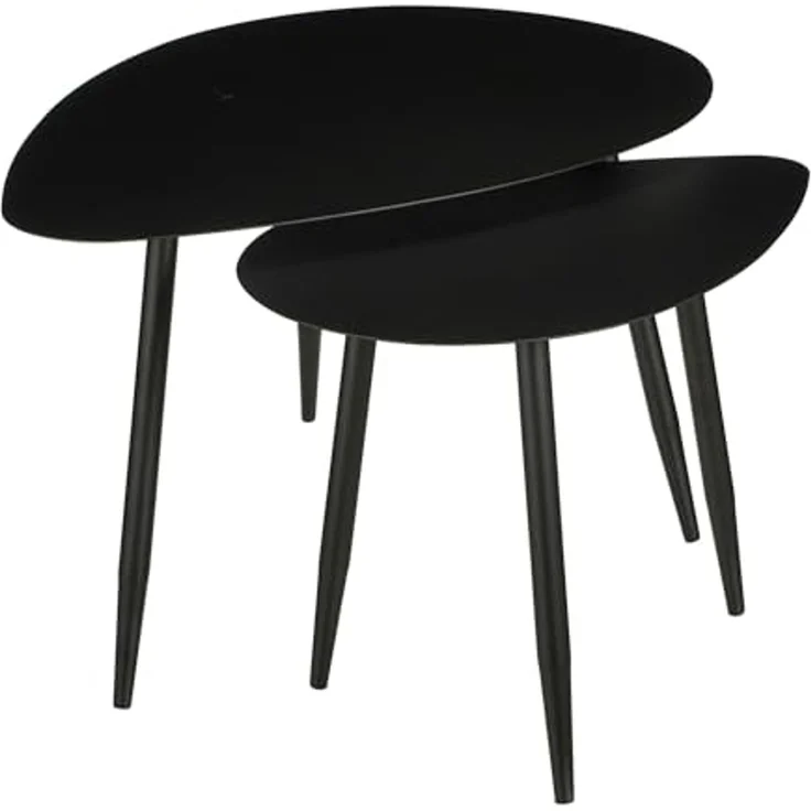 MICA Decorations Beistelltisch Jans - 80x60x47cm - Eisen - Schwarz - Set Van 2 – Bild 1