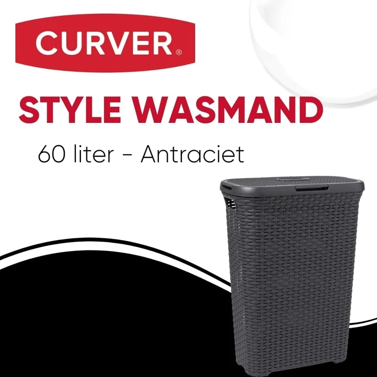 Curver Wäschekorb, Wäschekorb Natural Style 60L – Bild 2