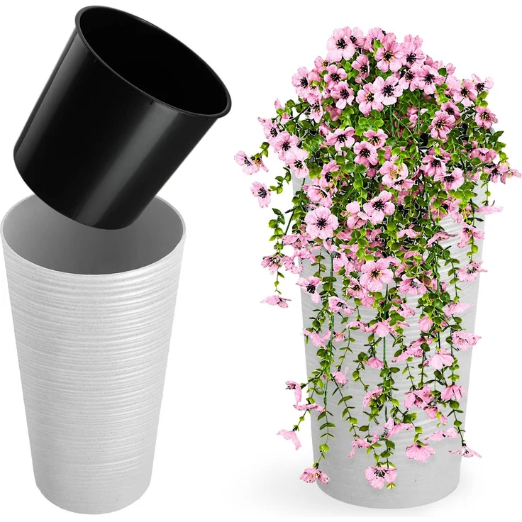 KADAX Blumentopf Blumenabdeckung Ökologisch Weiß 30cm – Bild 1