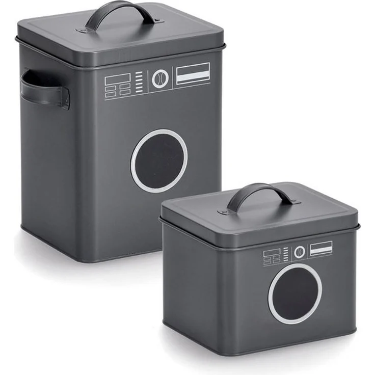 Zeller Present Aufbewahrungsbox Landry (Set, 2 St, 1 Box 18x15,5x17 cm, 1 Box 23,5x15,5x26,5 cm), Waschpulver-Box, Metall – Bild 2