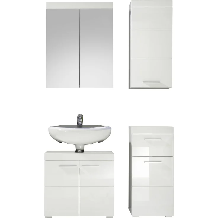 Trendteam 'Amanda' Spiegelschrank, Holz, 77 x 17 x 60 cm, Weiß Hochglanz – Bild 12