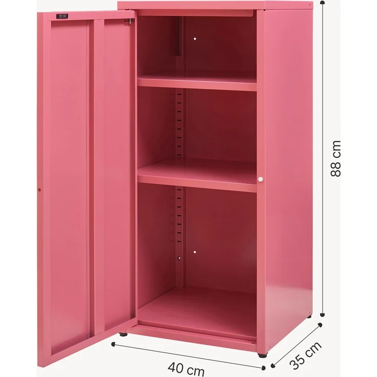Metallschrank Burlöv Stahl Wassermelonenrot [en. casa] – Bild 6