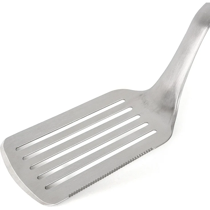 wenco Grillwender mit integrierter Schneide, 51 cm, Edelstahl/Kunststoff, Hitzebeständig, ergonomischer Griff, Pfannenwender mit Aufhängung und Griffmulden, Silber – Bild 3