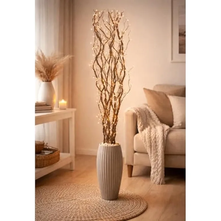 Lichterzweige / Dekozweig braun mit 80 LEDs