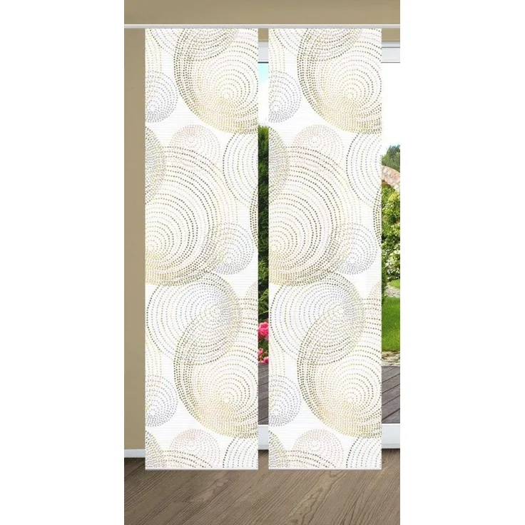 HOME WOHNIDEEN Schiebegardine 84111 SPIRO Schiebegardine recyceltes Polyester, Bambusoptik, 245x60 (2 St), Paneelwagen, transparent, Polyester (recycelt) Polyester