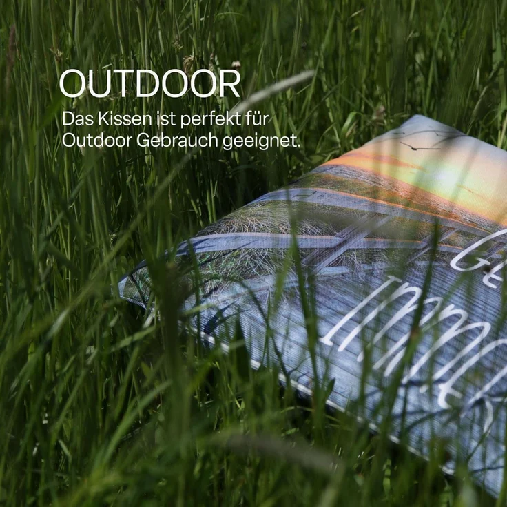 Outdoor Kissen mit Paspel ( 45 x 45 cm ) Dekokissen Garten - Reißverschluss - Schmutz- und Wasserabweisend - abnehmbarer Kissenbezug Meer geht Immer 1er-Pack – Bild 5