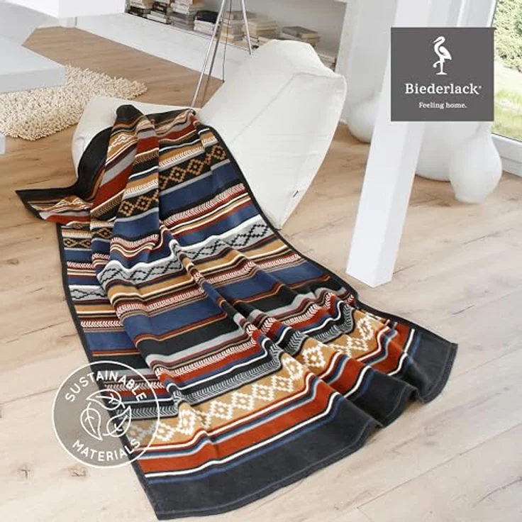 Wohndecke Adventure, Ethno-Decke in 150x200 cm, Decke aus Baumwollmischgewebe, Biederlack, Made in Germany – Bild 4