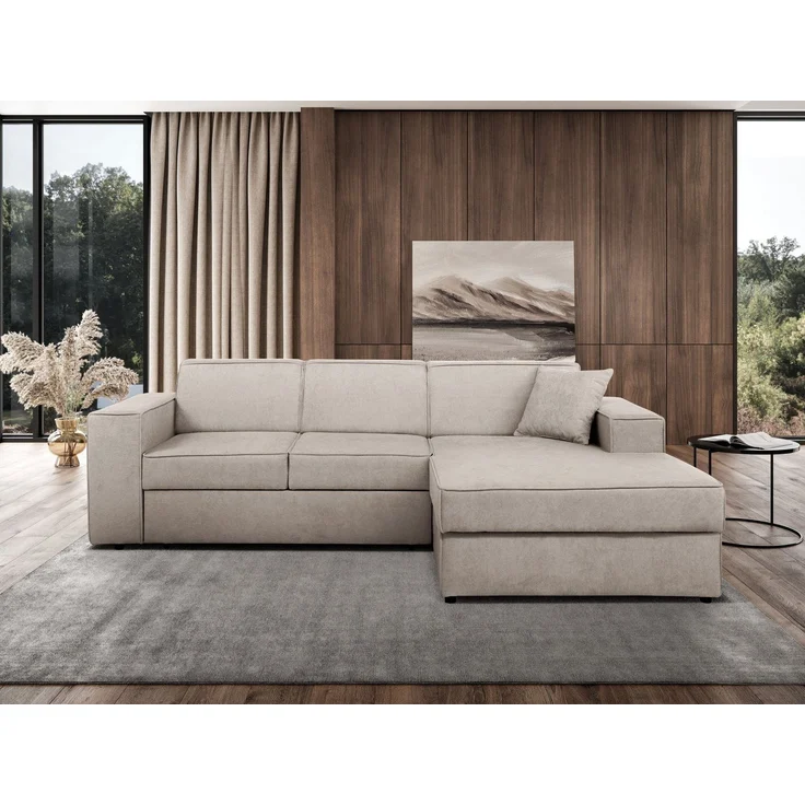 Beautysofa Ecksofa PEDRO L mit oder ohne Schlaffunktion, Auswahl der Seite (links/rechts), stilvoll & bequem für jedes Wohnzimmer – Bild 1