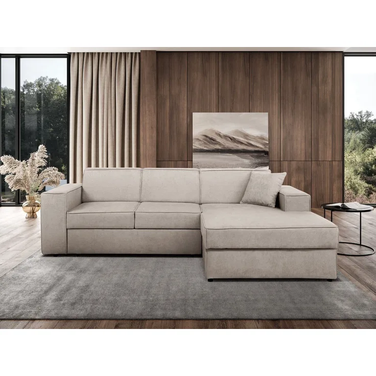 Beautysofa Ecksofa PEDRO L mit oder ohne Schlaffunktion, Auswahl der Seite (links/rechts), stilvoll & bequem für jedes Wohnzimmer
