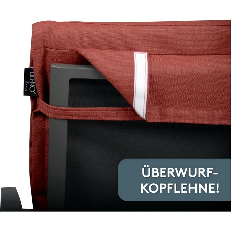LILENO HOME Polsterauflage Niedriglehner, bequeme Sitzauflage für Gartenmöbel, Stuhlkissen, (2 St, 2er Set), 2er Set Gartenstuhl Auflagen in Rot, wasserabweisende Sitzpolster – Bild 4