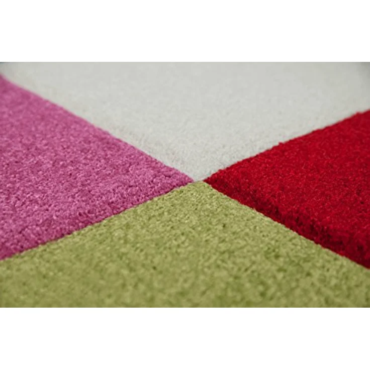 CARPETIA Kinderteppich Spielteppich Kinderzimmer Teppich Karo bunt türkis orange weiss rot pink Größe 80x150 cm – Bild 6