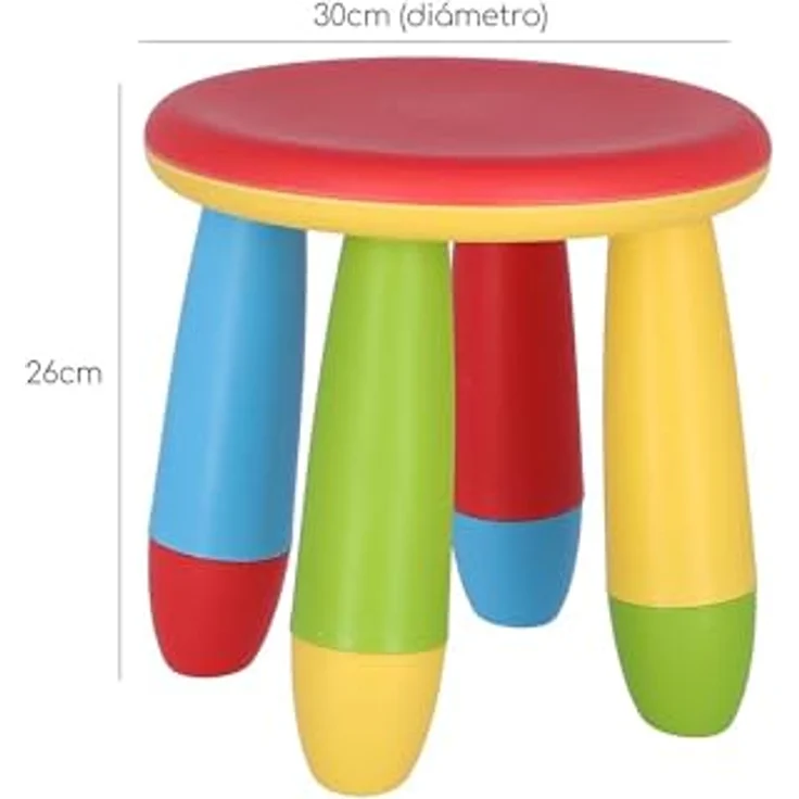 Mueblear 90055 Kinder-Hocker, Kunststoff, 20 x 15 x 26 cm rot – Bild 2