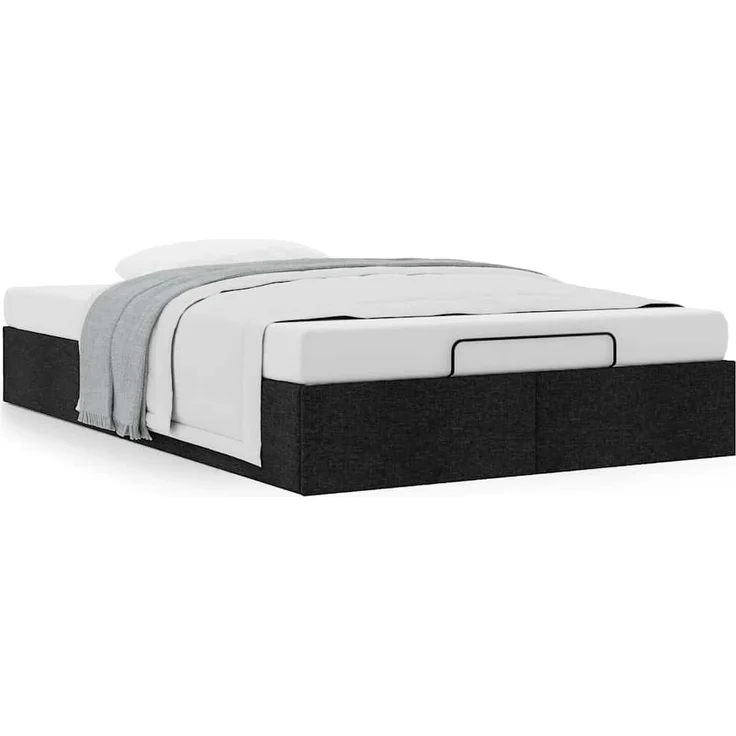 vidaXL Ottoman-Bett ohne Matratze Schwarz 120x200 cm Stoff 3310870 – Bild 3
