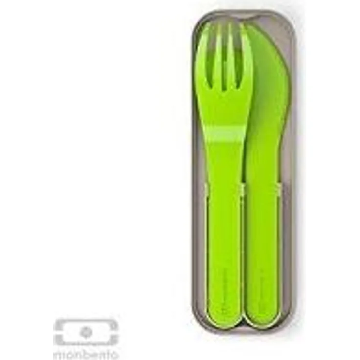 Monbento the biodegradable-plastic cutlery set MB Pocket Color - green