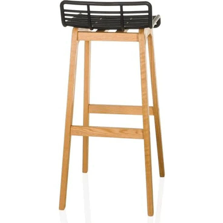 Hjh Office Barhocker Lonso W, Massivholz mit Gitteroptik Sitzfläche, Japandi-Stil – Bild 8