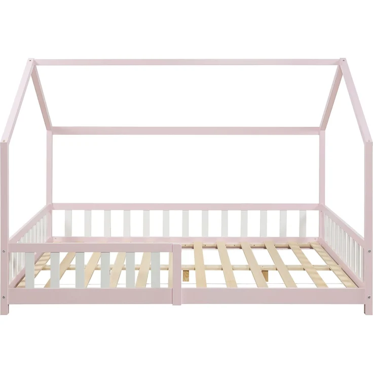 Hausbett Hesel mit Rausfallschutz 120x200cm Rosa [en. casa] – Bild 4