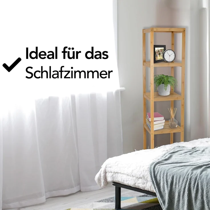 Brixy Badezimmerregal - Badezimmerschrank - 5-lagig - 141x33x33cm - Badezimmerschrank - Bambus – Bild 7