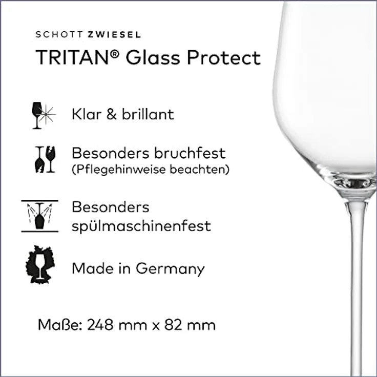 SCHOTT ZWIESEL Weißweinglas Fortissimo (4er-Set), elegante Weingläser für Weißwein, spülmaschinenfeste Tritan-Kristallgläser, Made in Germany (Art.-Nr. 123684), Klar, Kristall – Bild 2
