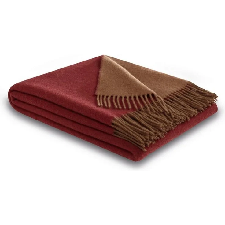 Wohndecke Soft Impression im Doubleface-Look, Biederlack, Wolle-Kaschmir-Mix – Bild 1