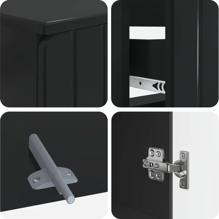 vidaXL 3-teiliges Badezimmer-Schranksystem ZWOLLE Schwarz 3417757 – Bild 7